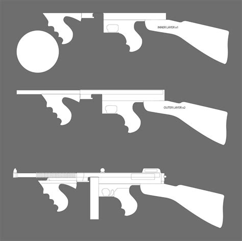 Printable Wooden Gun Template